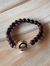 Amethyst Bracelet with a Silver Sai Baba Charm