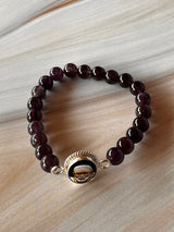 Amethyst Bracelet with a Silver Sai Baba Charm