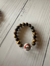 Tiger's Eye Bracelet with a Silver Sai Baba Charm
