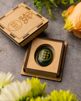 Green Jade Cabachon with Box