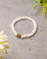 Rose Quartz Slim Bracelet with Ganesha Charm