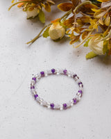 Amethyst, Clear Quartz And Blue Lace Agate Skinny Bracelet 4mm