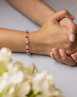 Amethyst, Clear Quartz And Rose Quartz Skinny Bracelet 4mm
