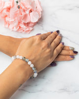 Labradorite And Rose Quartz Bracelet