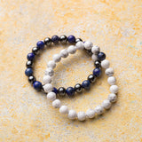 Howlite, Hematite and Lapis Lazuli Bracelet