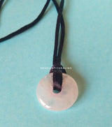 Rose Quartz Donut Pendant with Cord