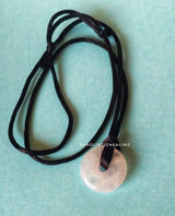 Rose Quartz Donut Pendant with Cord