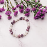 Rainbow Moonstone And Lepidolite Bracelet