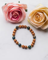 Sandalwood and Bloodstone Men's Bracelet