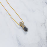 Pyrite Double Pointed Pendant With String