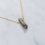 Pyrite Double Pointed Pendant With String