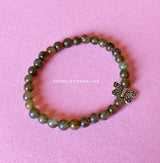 Labradorite Slim Bracelet with Butterfly Charm