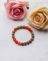 Unakite and Carnelian Bracelet