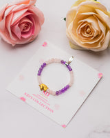 Amethyst and Rose Quartz Kids Bracelet