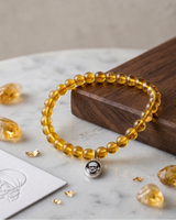 Citrine Skinny Bracelet with Silver Sai Baba Charm