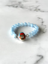 Aquamarine Bracelet Sai Baba Charm