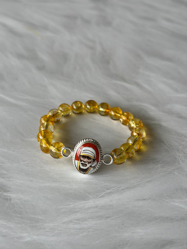 Citrine Bracelet with Silver Sai Baba Charm