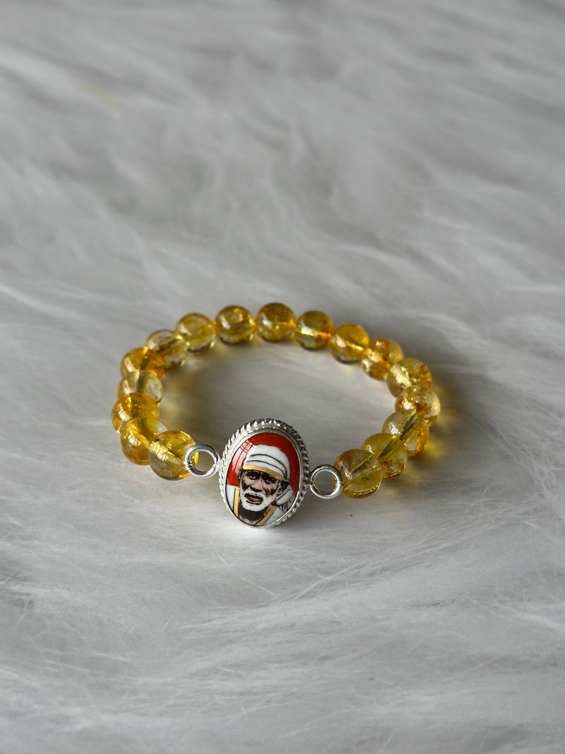 Citrine Bracelet with Silver Sai Baba Charm
