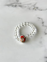 Clear Quartz Bracelet  Sai Baba Charm