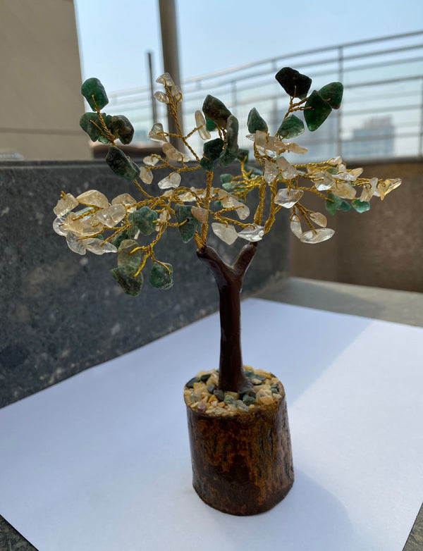 Citrine and Green Aventurine Crystal Tree