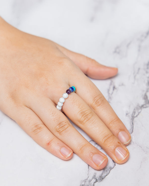 Seven Chakra with Howlite Crystal Ring