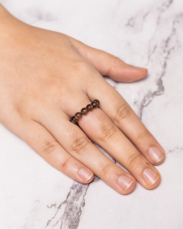 Smoky Quartz Crystal Ring