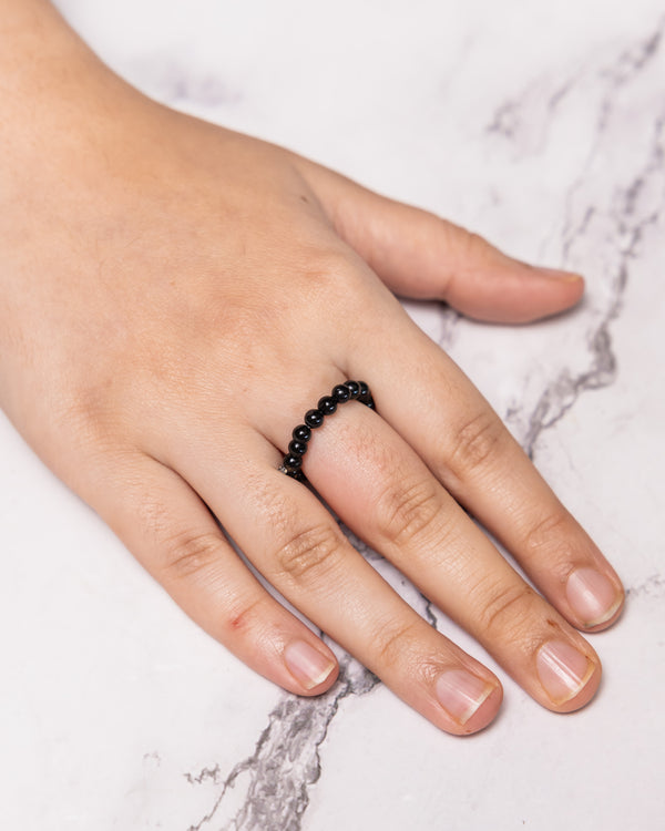 Black Tourmaline Crystal Ring