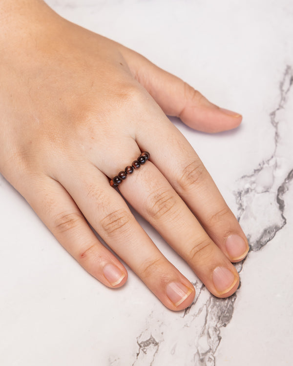 Red Tigers Eye Crystal Ring