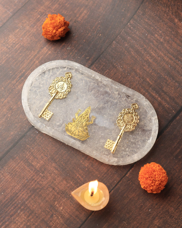 Golden Blessings Selenite tray