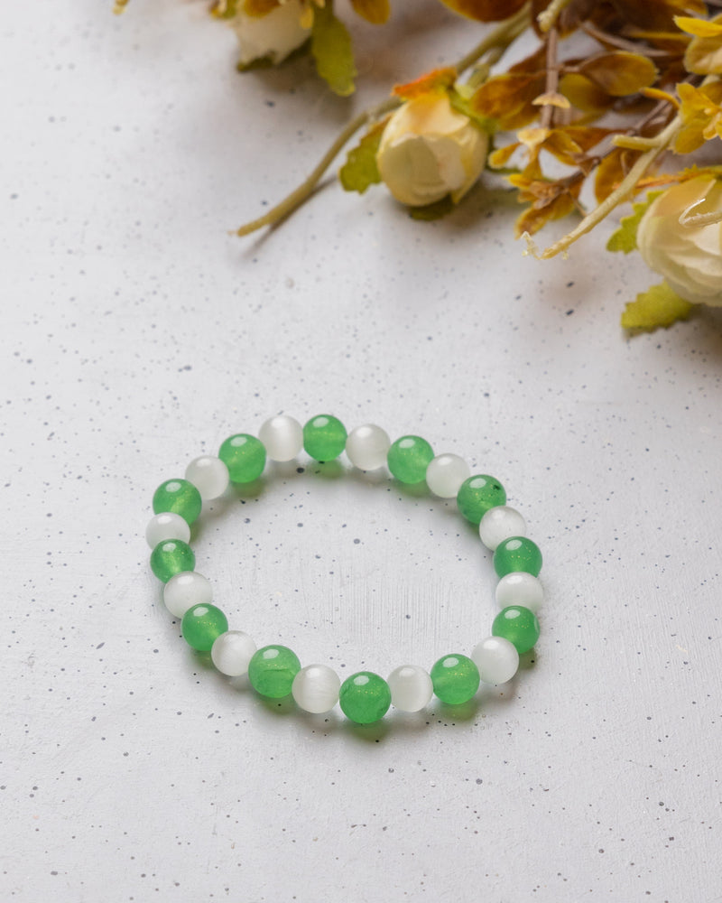 Green Aventurine And Selenite Bracelet