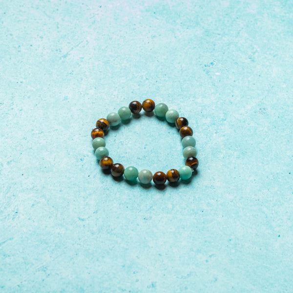 Amazonite And Tigers Eye Bracelet