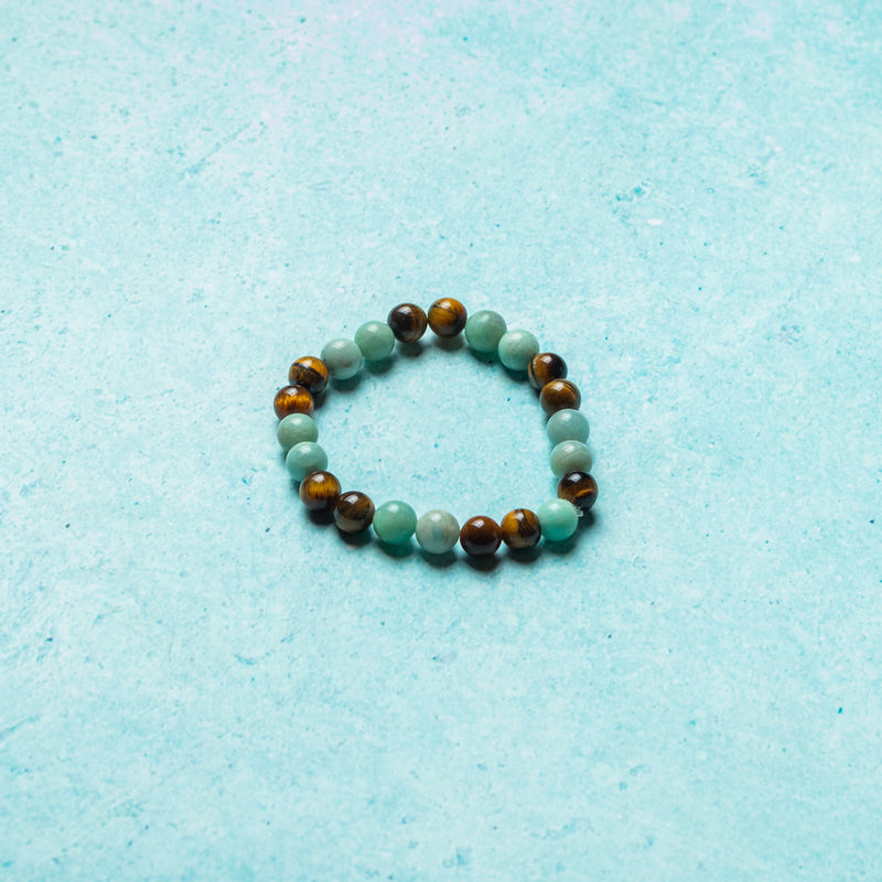 Amazonite And Tigers Eye Bracelet