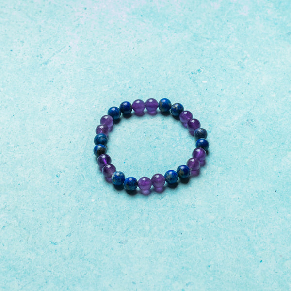 Amethyst And Lapis Lazuli Bracelet