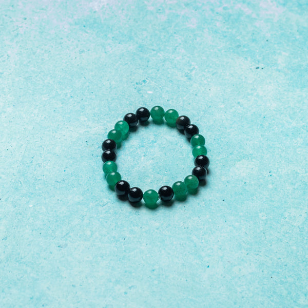Black Onyx and Green Aventurine Men's Bracelet