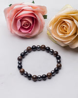 Black Tourmaline , Hematite and Bronzite Men's Bracelet