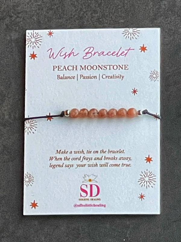 Peach Moonstone Wish Bracelet