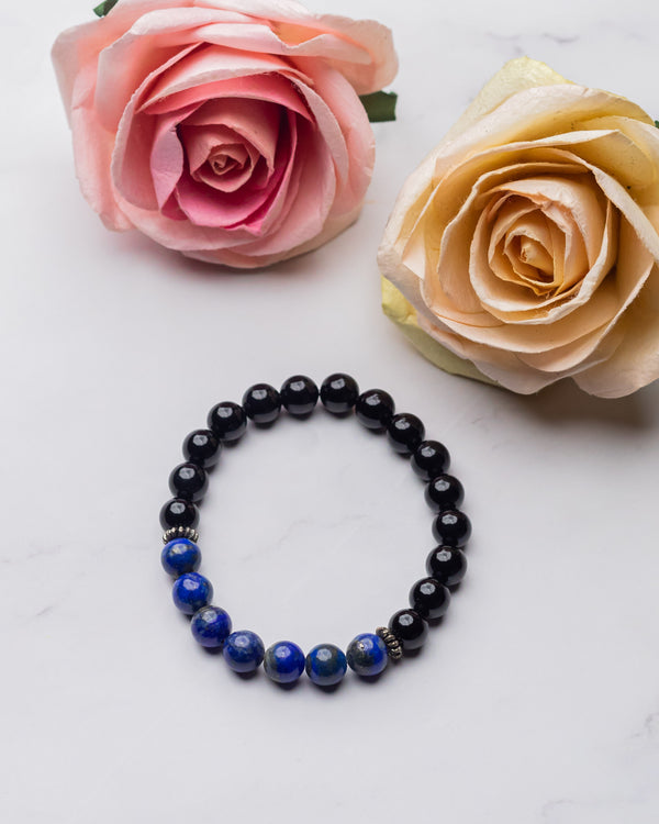 Lapis Lazuli and Black Tourmaline Men's Bracelet