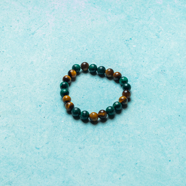 Tigers Eye And Malachite Bracelet