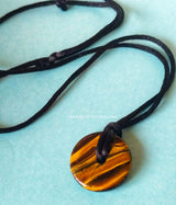 Tiger's Eye Donut Pendant with Cord