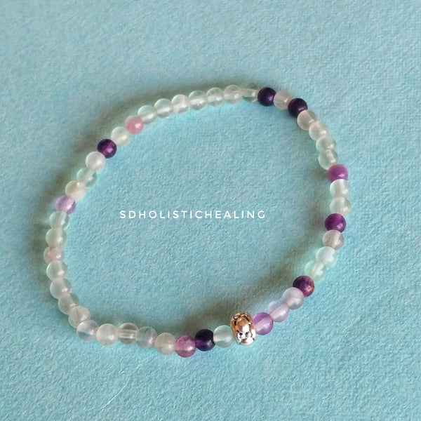 Multi Fluorite Skinny Bracelet 4mm