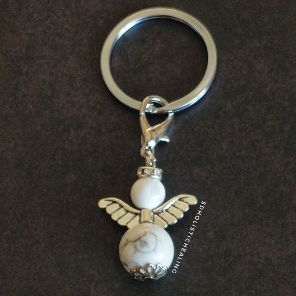 Howlite Guardian Angel Charm