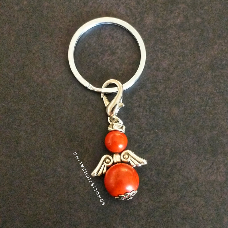 Red Jasper Guardian Angel Charm