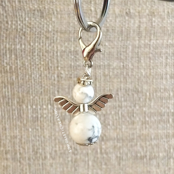 Howlite Guardian Angel Charm