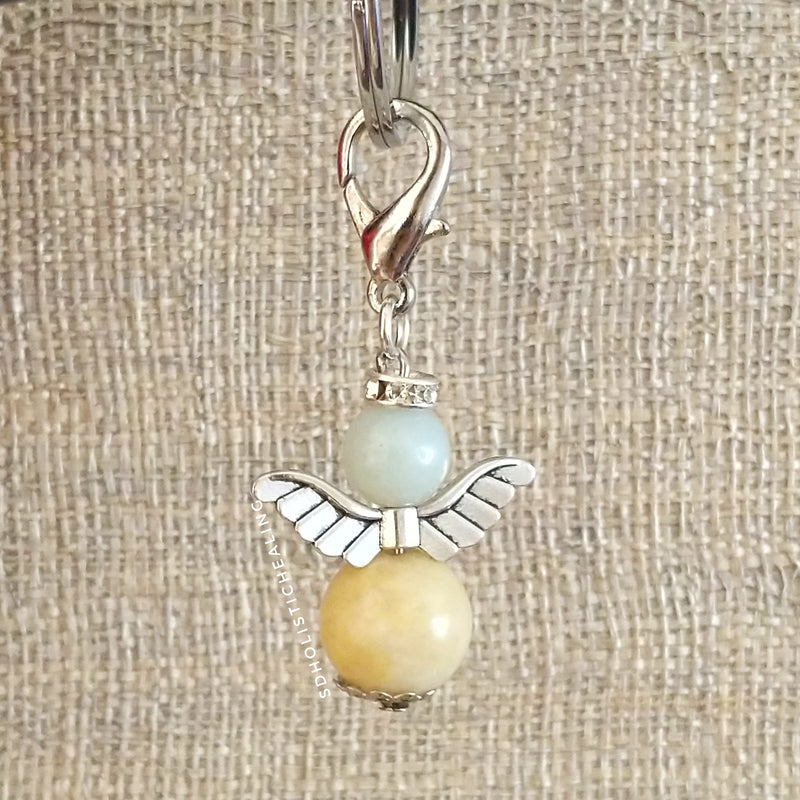 Amazonite Guardian Angel Charm