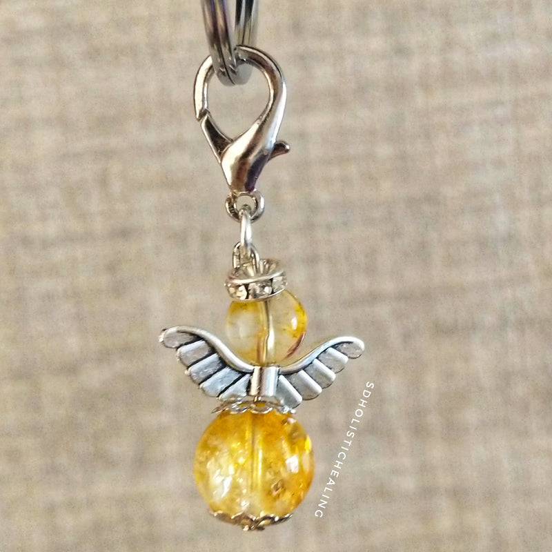 Citrine Guardian Angel Charm