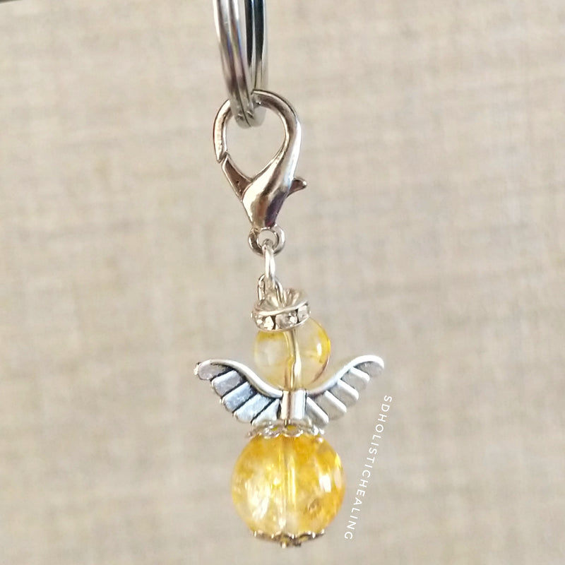 Citrine Guardian Angel Charm