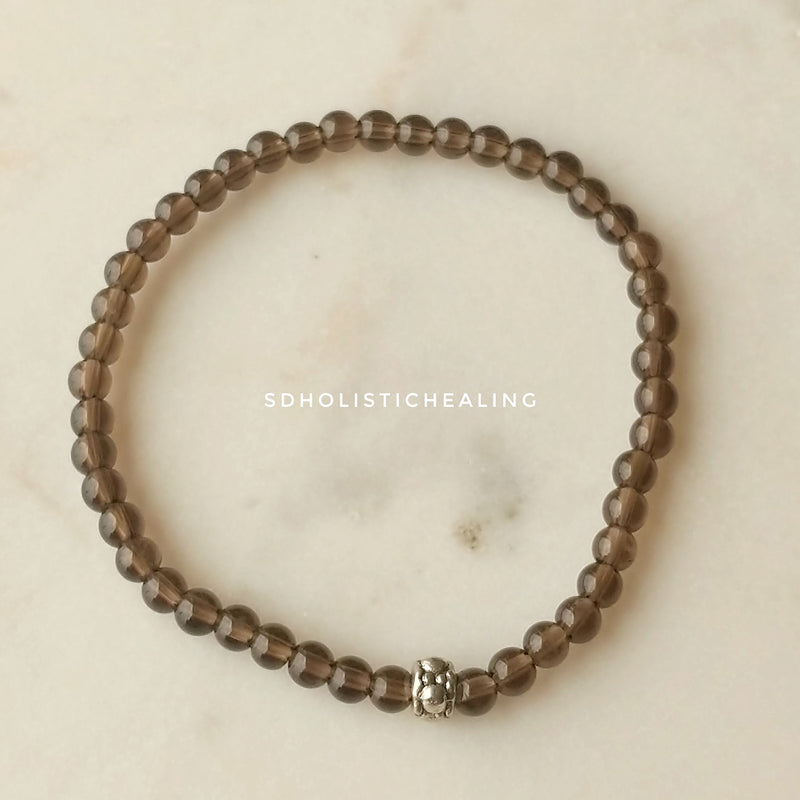 Smoky Quartz Skinny Bracelet 4mm