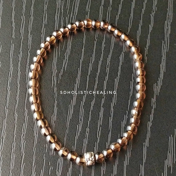 Smoky Quartz Skinny Bracelet 4mm