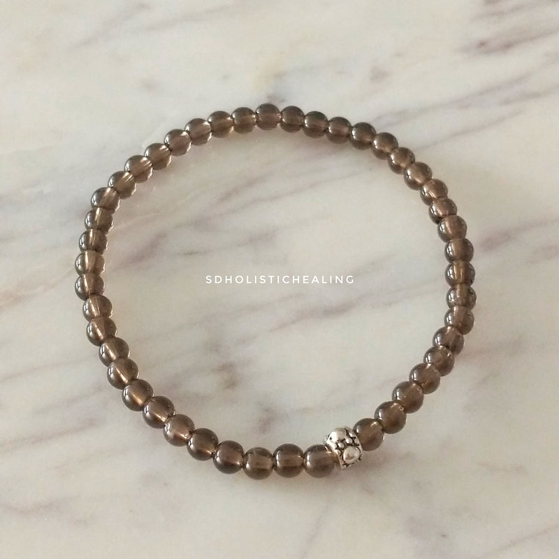 Smoky Quartz Skinny Bracelet 4mm