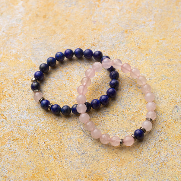 Rose Quartz and Lapis Lazuli Bracelet